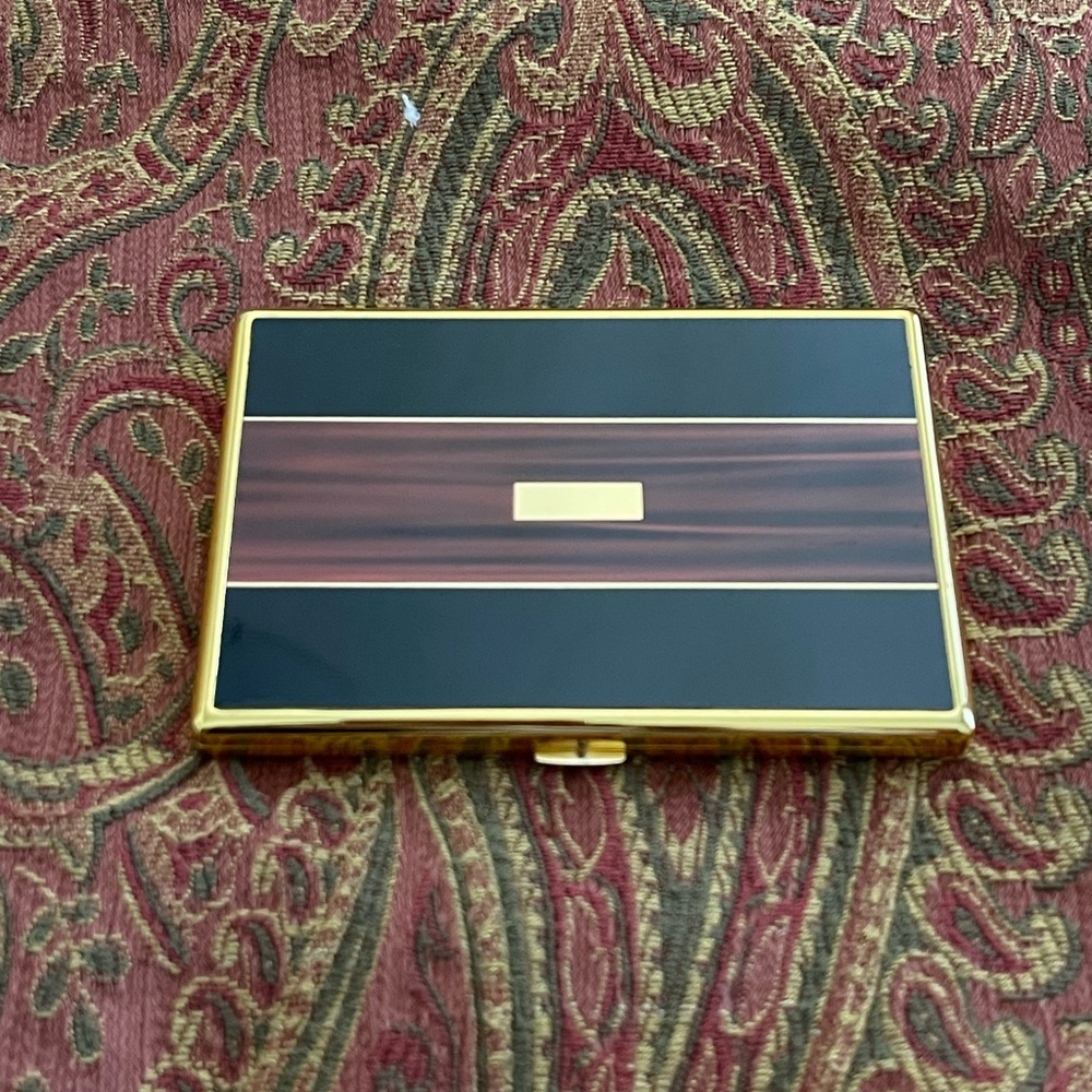 Vintage Elegant Gold and Black Cigarette Case